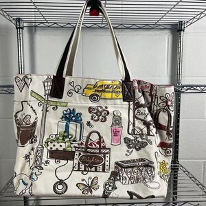 Brighton I Love Poodle Yellow Cab Canvas Tote